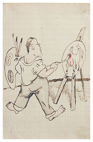 Levy paints a goat, Jules Pascin